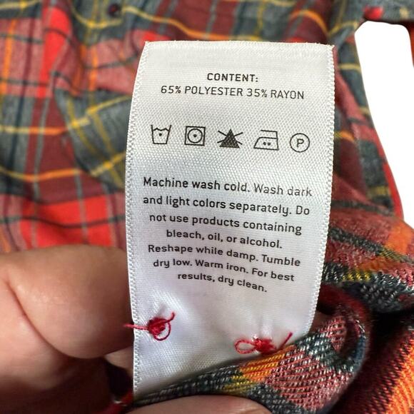 7 Diamond Youngblood Mens Button Up Flannel Shirt Large L/S Red Preppy Prep - Picture 8 of 8